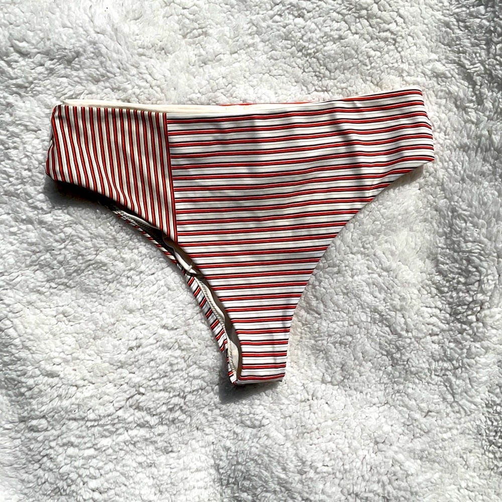 O’Neill sunray striped high waisted bikini bottom